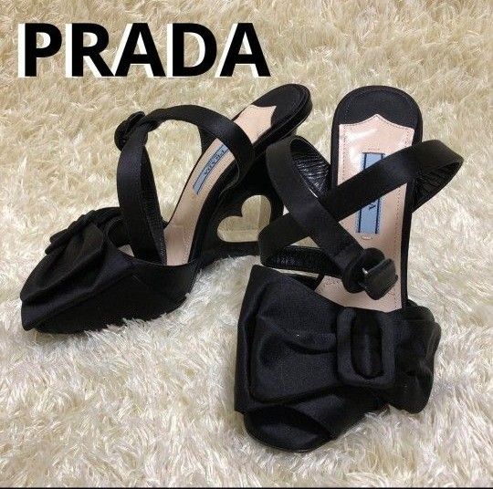 極美品】 PRADA プラダ 近年モデル パンプス ヒール ハート ストラップ