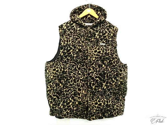 美品 クーティー COOTIE コーデュロイ　オーバーサイズ　ダウンベスト Leopard M