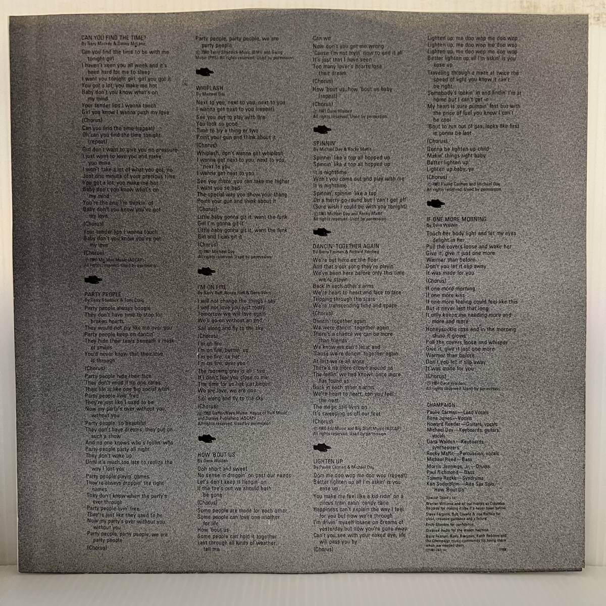 Funk Soul LP - Champaign - How 'Bout Us - Columbia - VG+ - シュリンク付_画像3