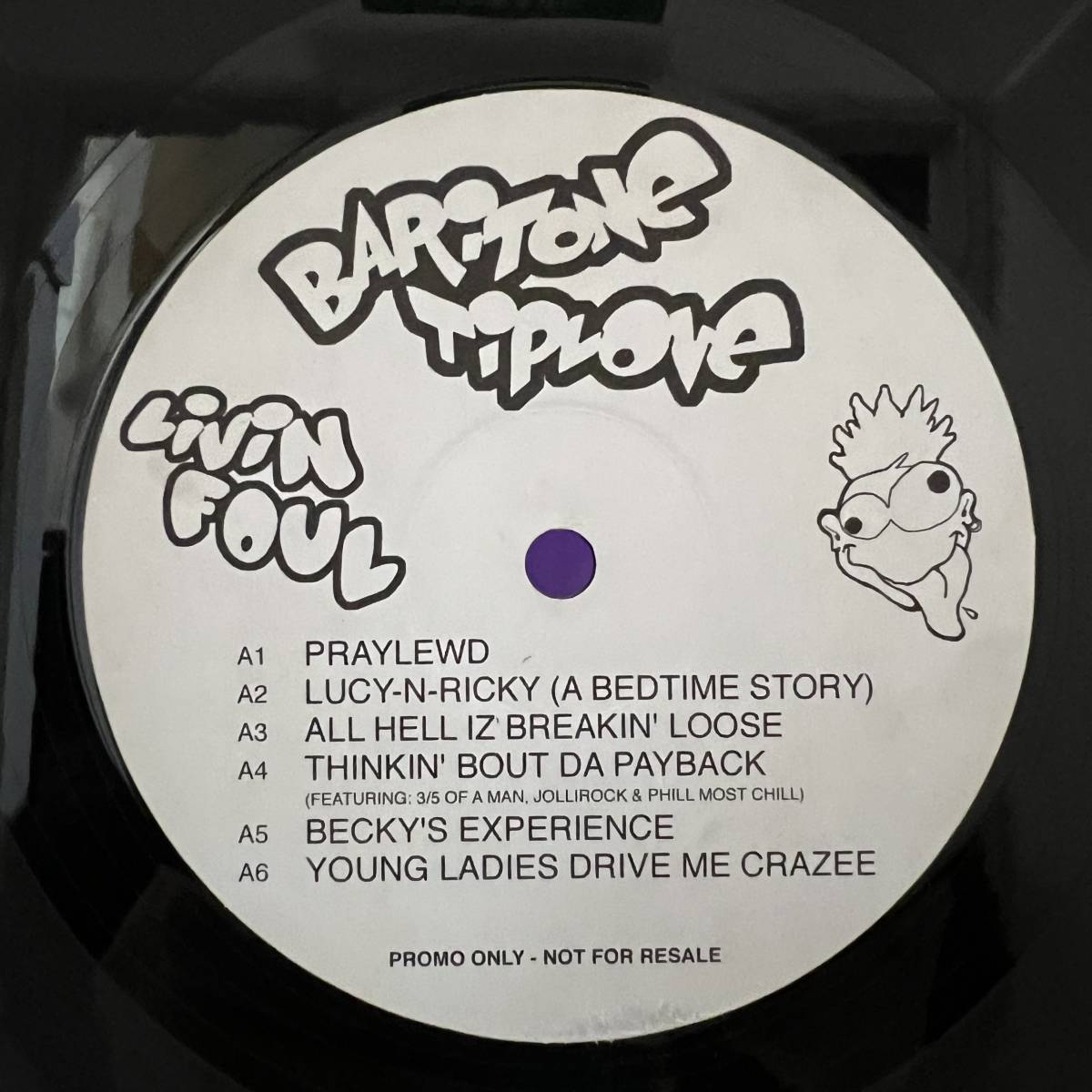 Hip Hop LP - Baritone Tiplove - Livin' Foul - VG - Limited Edition Promo Only Vinyl_画像2