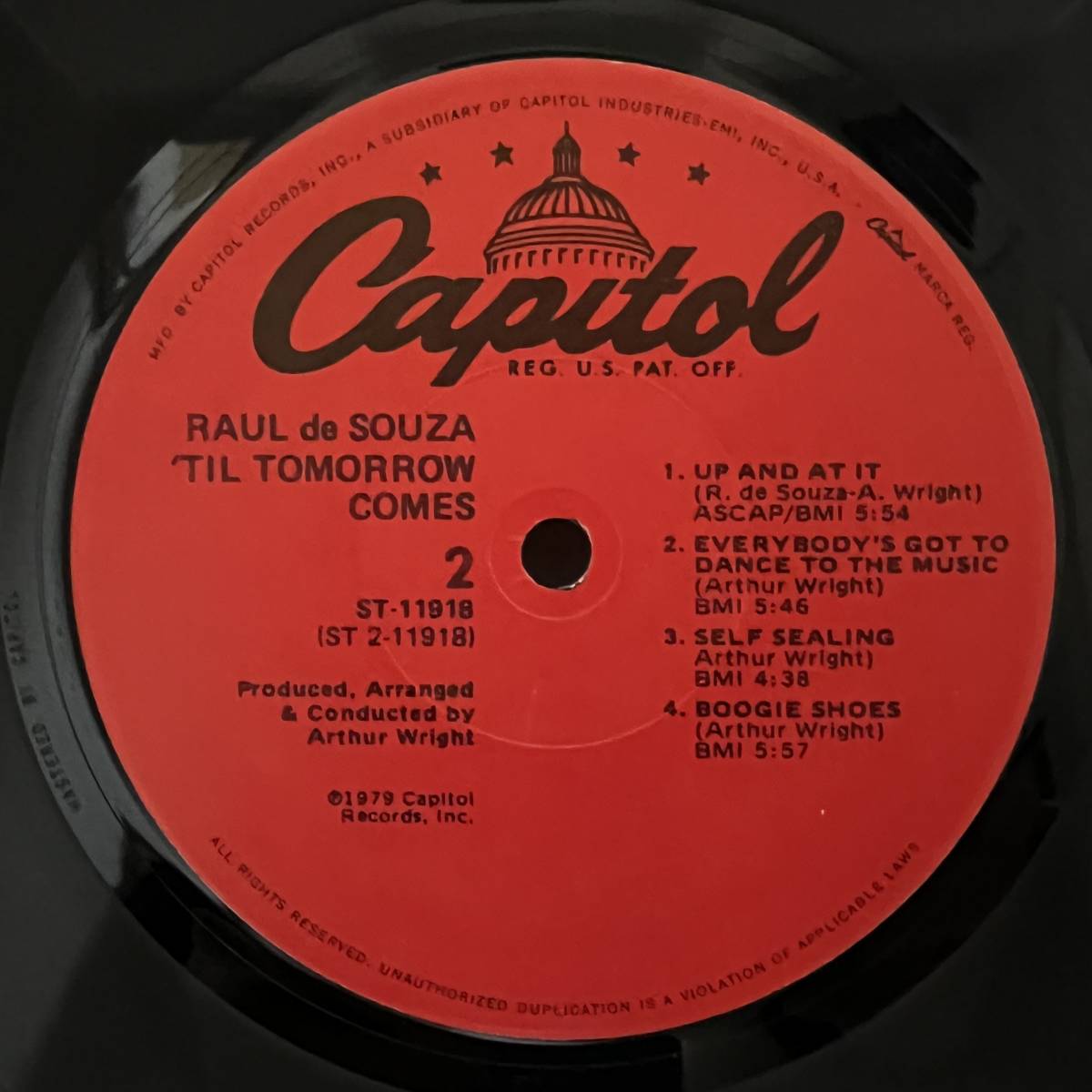 Jazz Funk LP - Raul De Souza - 'Til Tomorrow Comes - Capitol - VG+ - シュリンク付_画像4