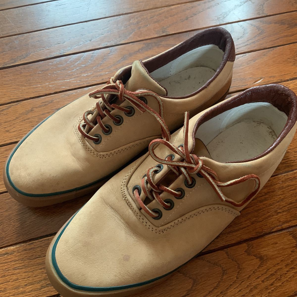 80s-90s希少【L.L.bean × Converse】L.L.Bean by CONVERSE Boat Shoes skid grip デッキ ヌバックレザー USA製 中敷き欠品 8 1/2 26.5cm