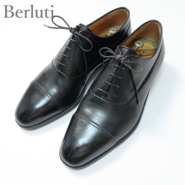 ベルルッティ Berluti 極美品☆革靴/ストレートチップ/紳士靴/保存袋付き/シューズ ブラック 7(5014)cjbej