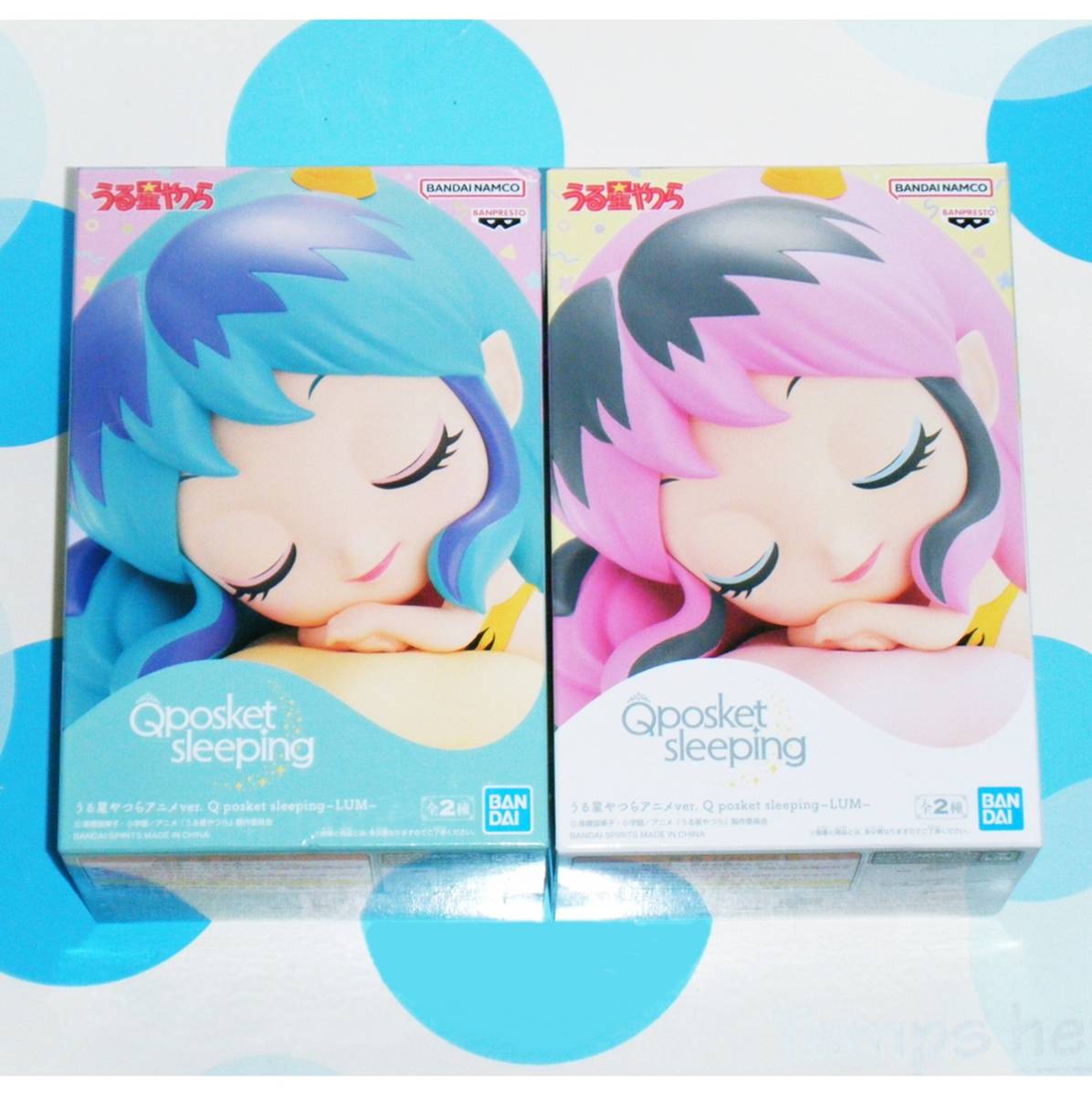  unused goods * Urusei Yatsura anime ver. Qposket sleeping LUM Ram figure color 2 color set Q posket* not for sale 