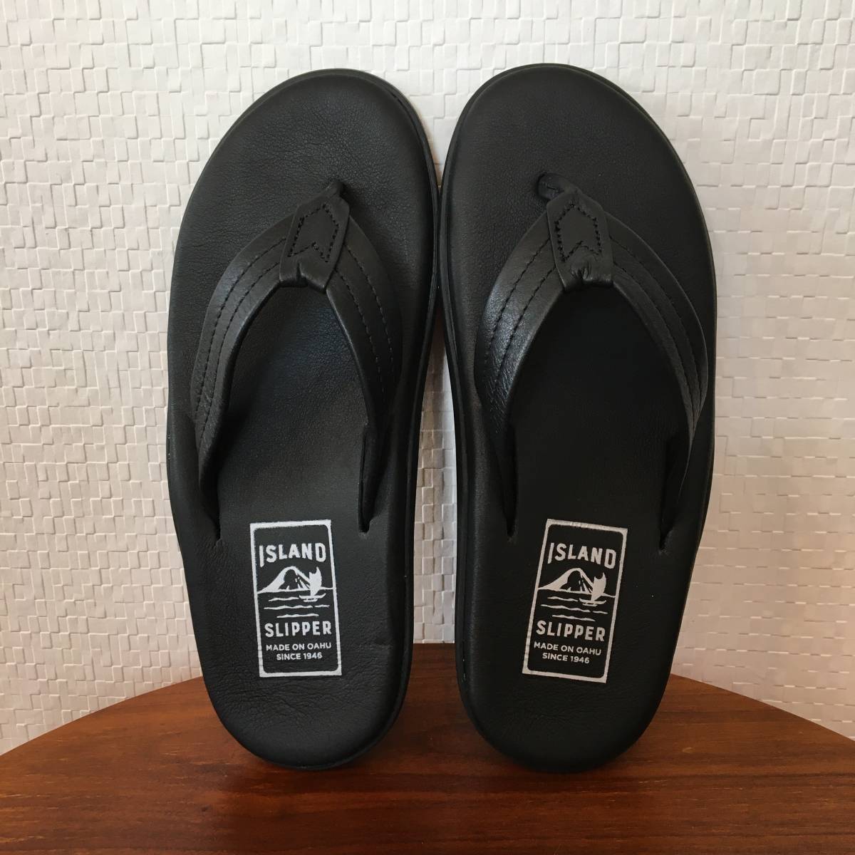 26.0cm(US 8)l ISLAND SLIPPER Islay ndo slippers PB202 sandals black black smooth leather Hawaii or f( new goods )( prompt decision )( regular goods )