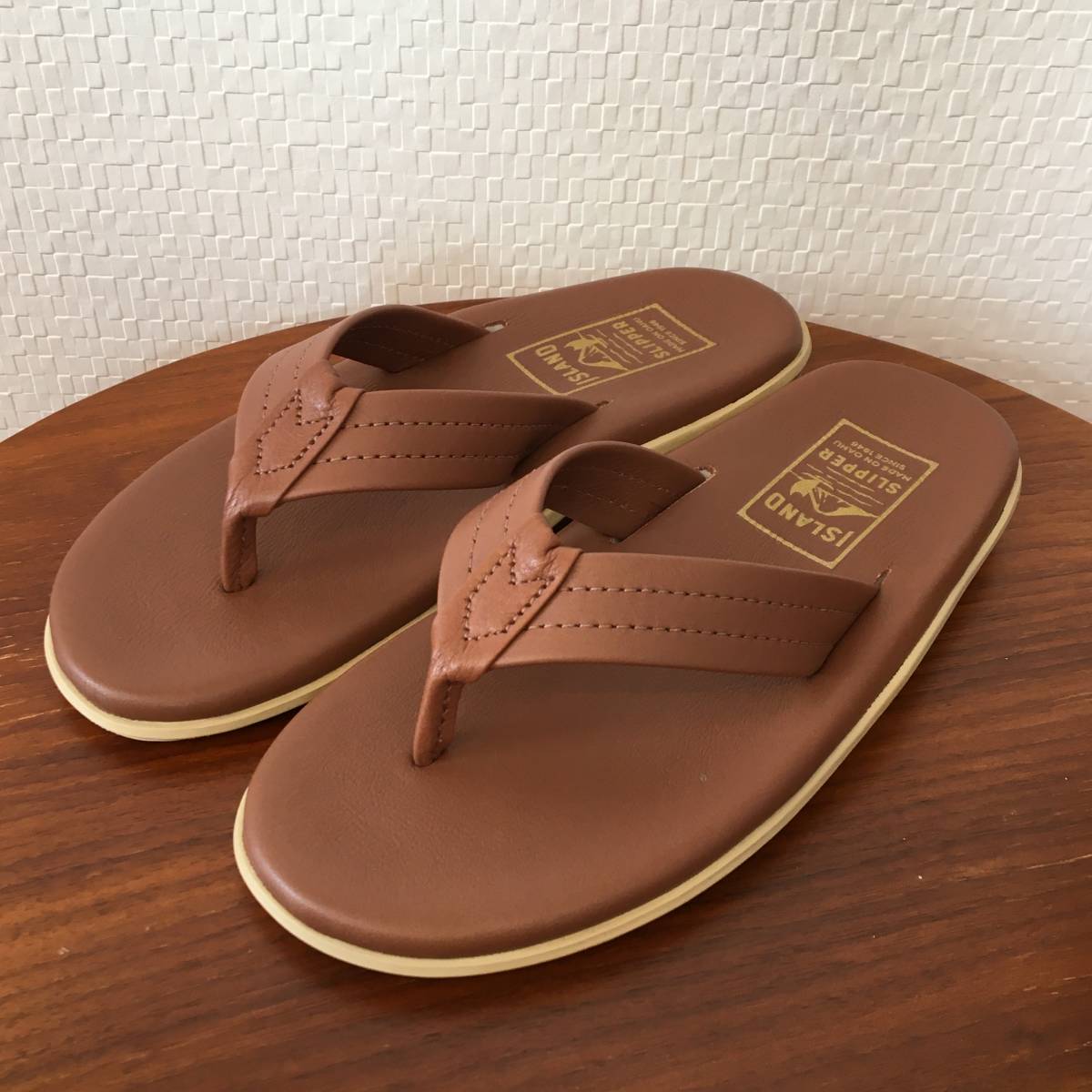 25.0cm（US 7）｜ ISLAND SLIPPER アイランド スリッパ PB202 サンダル WHISKY スムースレザー ハワイ オアフ (新品)(即決)(正規品)_色｜WHISKY