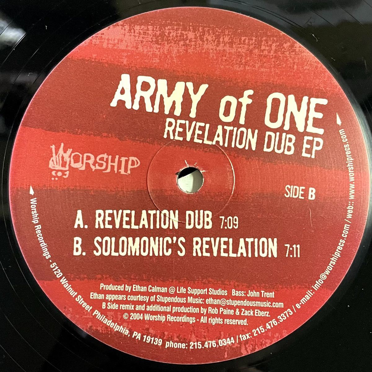 【HOUSE】【DUB】Army Of One - Revelation Dub EP / Worship Recordings WOR.20 / VINYL 12 / US_画像3