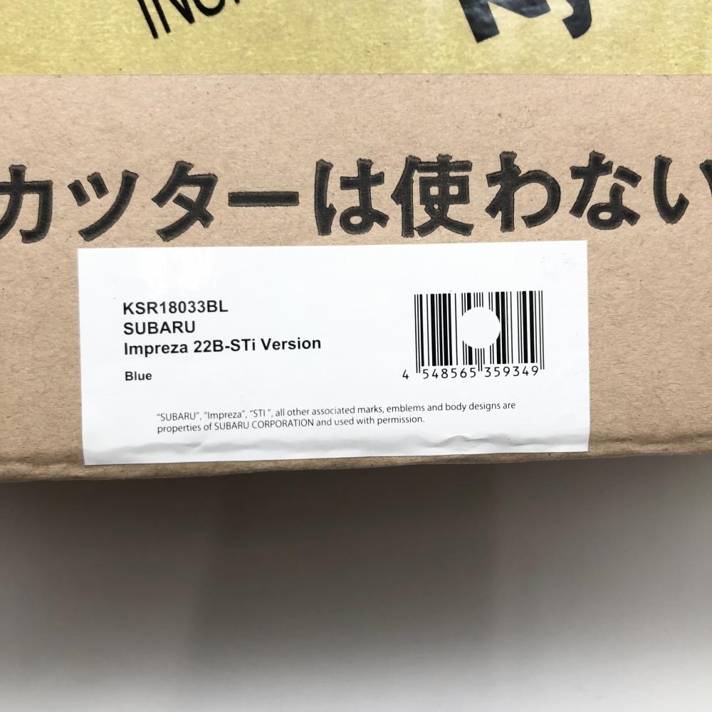 【中古】輸送箱未開封 京商 サムライ 1/18 KSR18033BL スバル インプレッサ 22B-STi Version ブルー[249008204436]_画像5