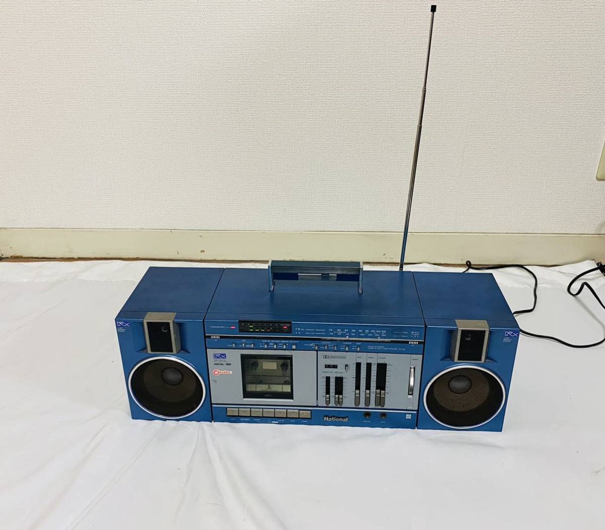 Nationalナショナル RX-C60 昭和レトロ ラジカセ 青 ブルー カセットデッキ オーディオ機器 の画像1