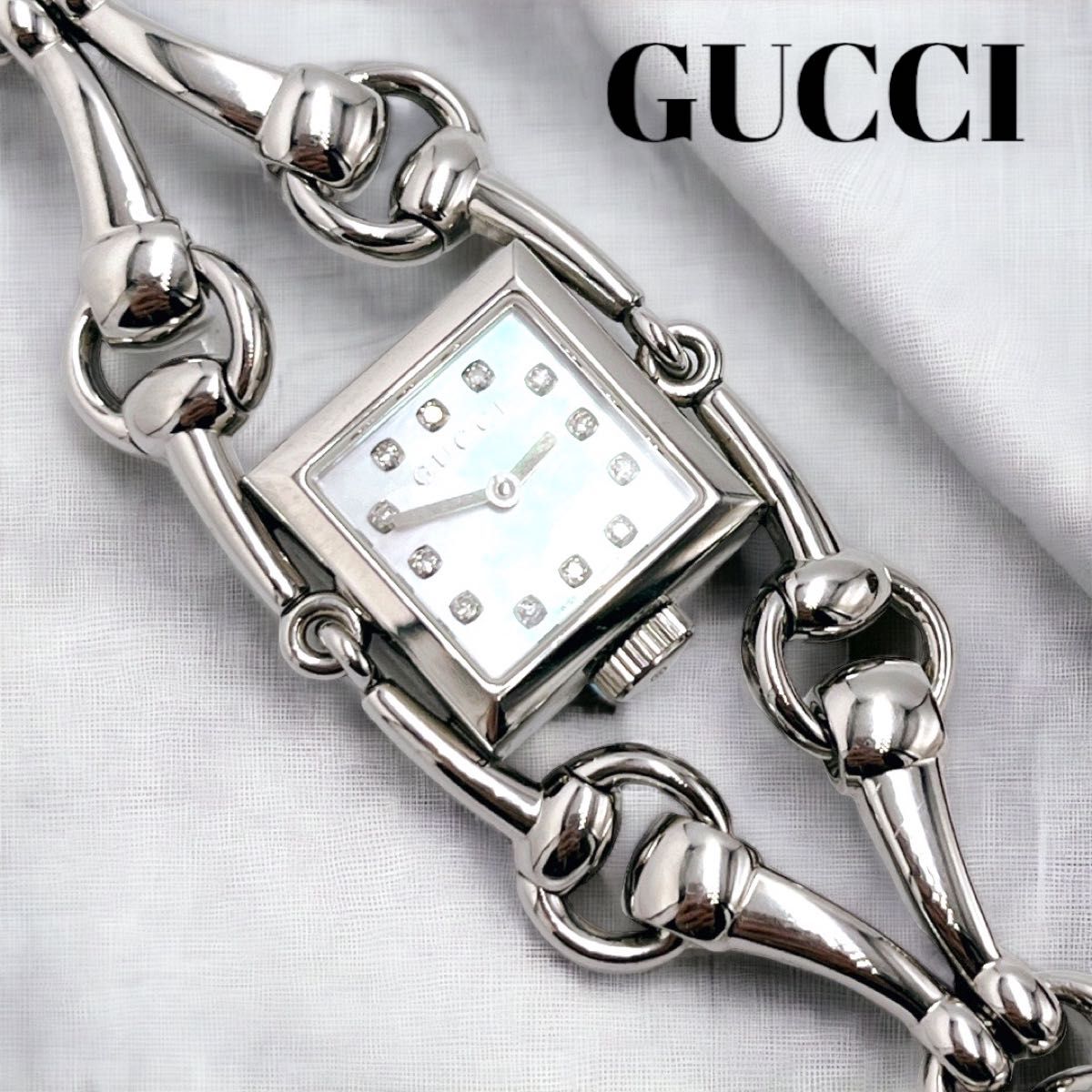 極美品箱付】GUCCI シニョーリア 116.5 シェル文字盤 ダイヤモンド