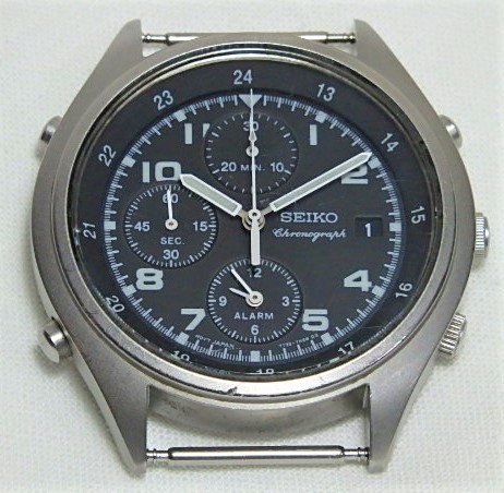SEIKO 7T32-7E70 chronograph alarm attaching Seiko military watch England  army RAFGEN battery replaced army for clock : Real Yahoo auction salling