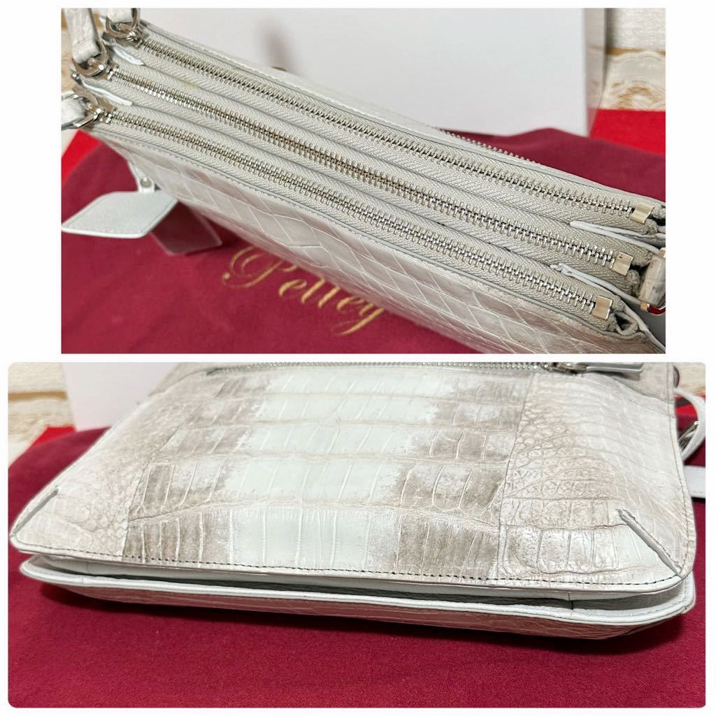 未使用品★ Pelley Lusso ペレリールッソ クロコダイル ヒマラヤ 2WAY ショルダーバッグ クラッチバッグ crocodile クロコ