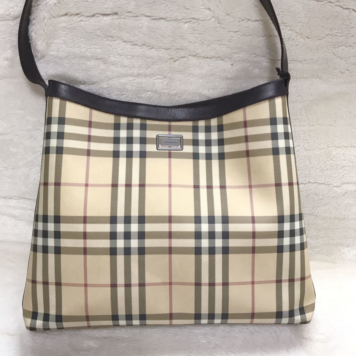 BURBERRY ワンショルダー ロンドン ノバチェック PVC ブラウン