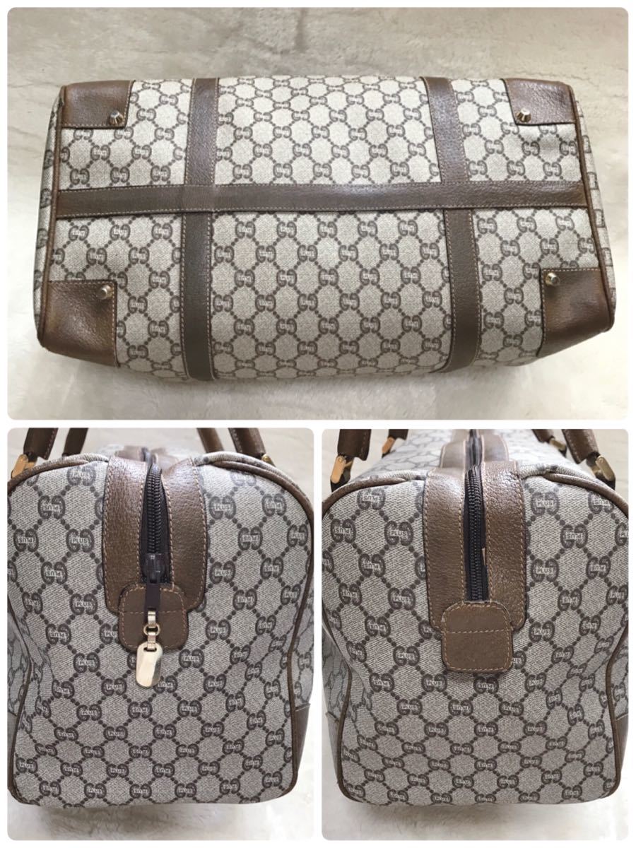 GUCCI PLUS オールドグッチプラス PVCレザー×本革 ボストンバッグ