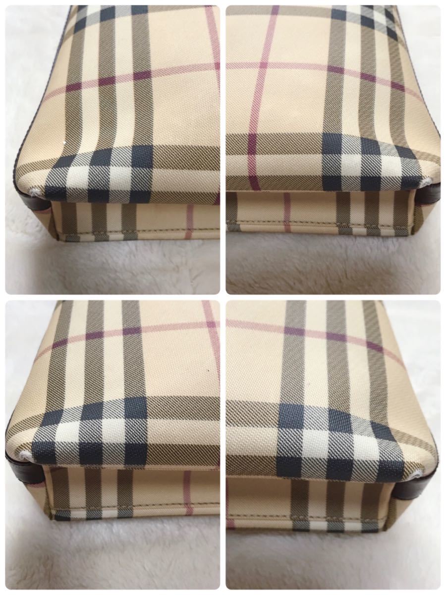 BURBERRY ワンショルダー ロンドン ノバチェック PVC ブラウン
