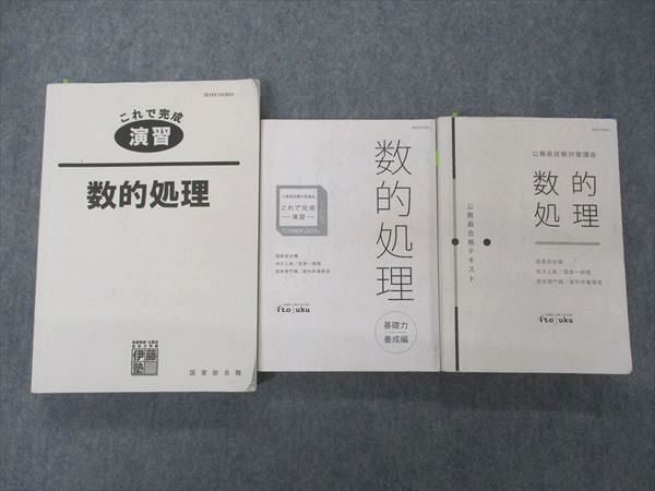 UI04-038 伊藤塾 公務員試験対策講座 国家総合職 一般職他 合格テキスト/これで完成 演習 数的処理他 2019年目標 計2冊 72M4D_画像1