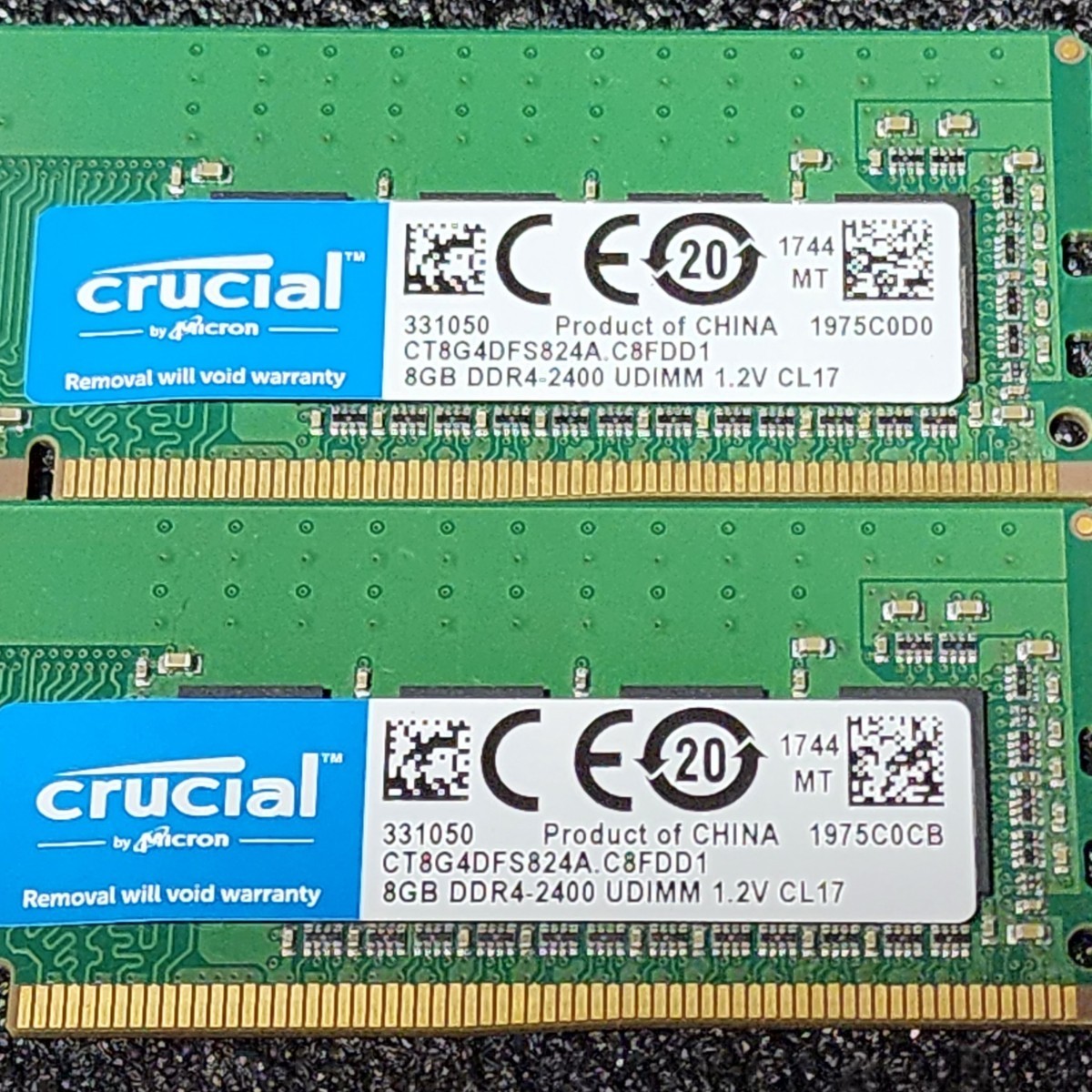 CRUCIAL DDR4-2400MHz 16GB (8GB×2枚キット) CT8G4DFS824A C8FDD1 動作