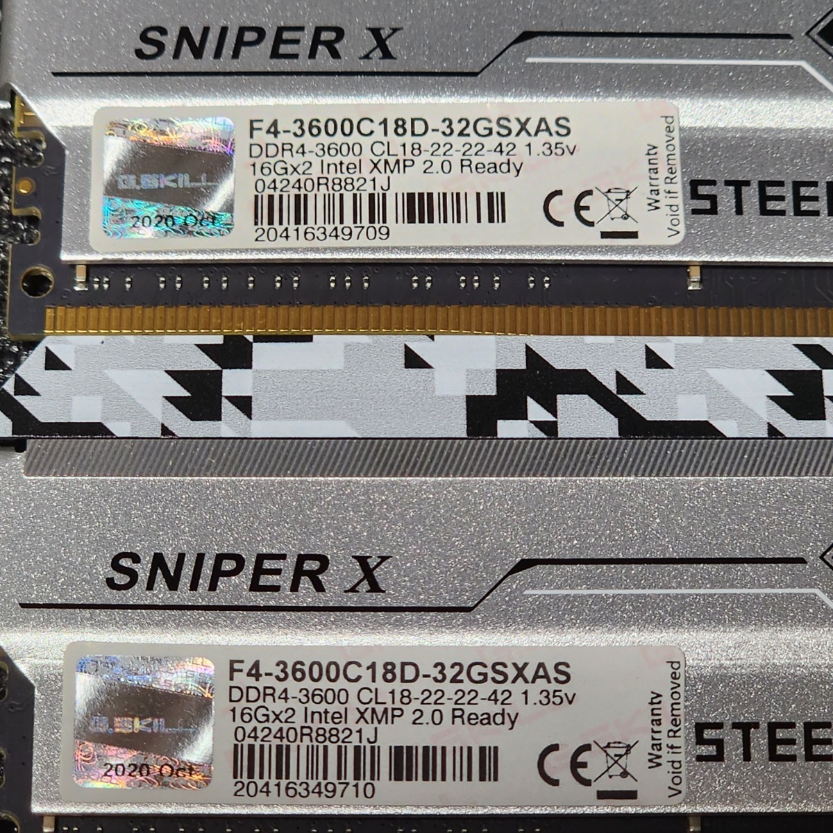 G.SKILL SNIPER X STEEL LEGEND EDITION DDR4-3600MHz 32GB (16GB×2枚キット)  F4-3600C18D-32GSXAS 動作確認済 デスクトップ用 PCメモリ