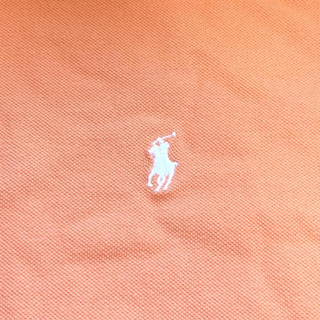 44n ポロラルフローレン 鹿の子 半袖ポロシャツ ポニー刺繍 オレンジ XXXL相当 メンズ夏物古着_画像6