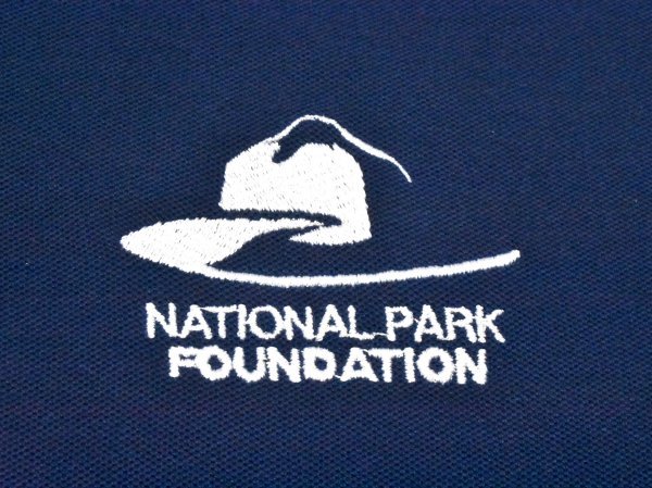若干難有 USA古着 国立公園財団 刺繍ロゴ ポロシャツ sizeL 紺 ネイビー National Park Foundation 企業 会社 NGO 自然 アメリカ アメカジ_画像4