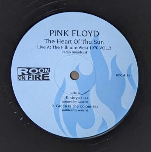 Pink Floyd ピンク・フロイド - The Heart Of The Sun, Live At The Fillmore West 1970  Vol. 2 限定アナログ・レコード