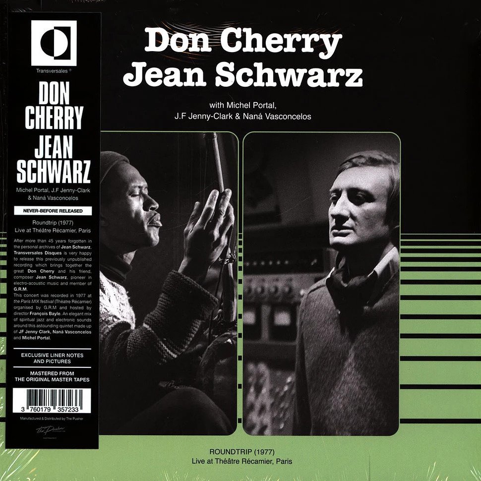 Don Cherry ドン・チェリー / Jean Schwarz - Roundtrip (1977) (Live at Thtre Rcamier, Paris) 限定アナログ・レコード