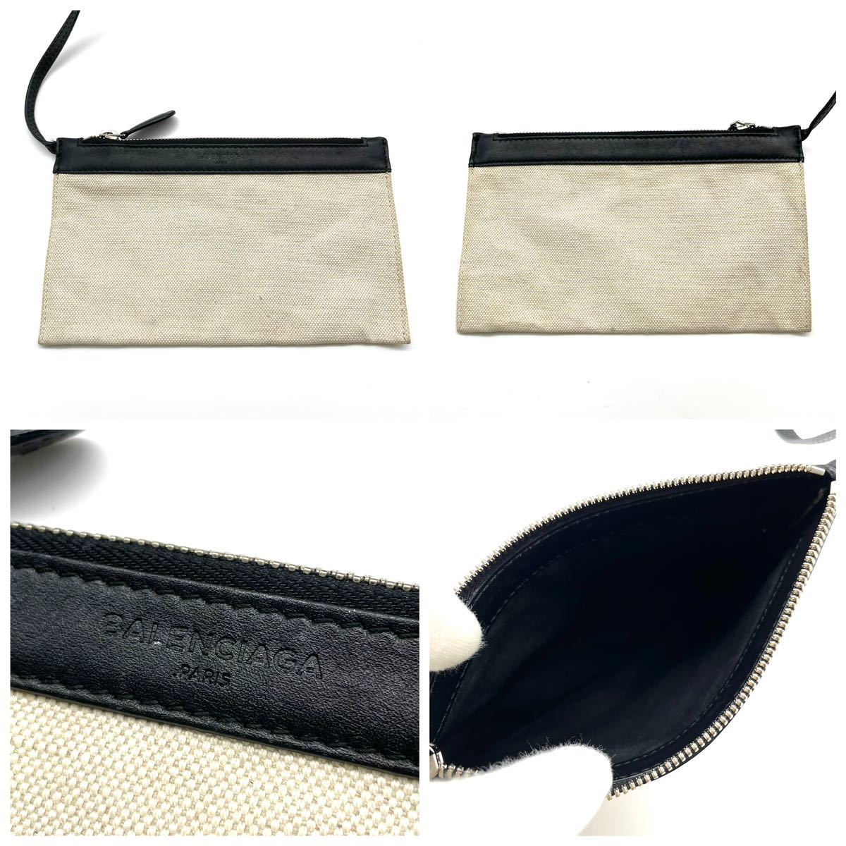 大人気☆お買い得】BALENCIAGA ネイビーカバス S ポーチ付き