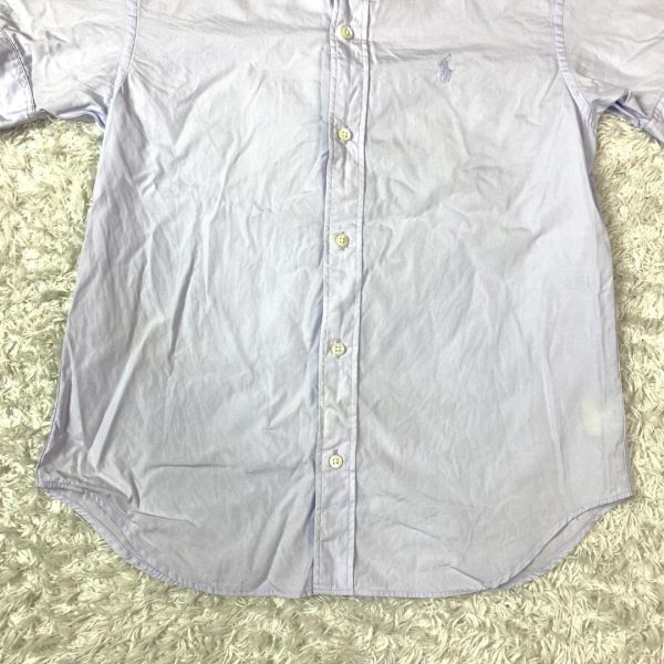 Ralph Lauren ラルフローレン 半袖シャツ ブルー ライトブルー 水色 青 コットン ワンポイント刺 子供服 キッズ服 160 B1114_画像3