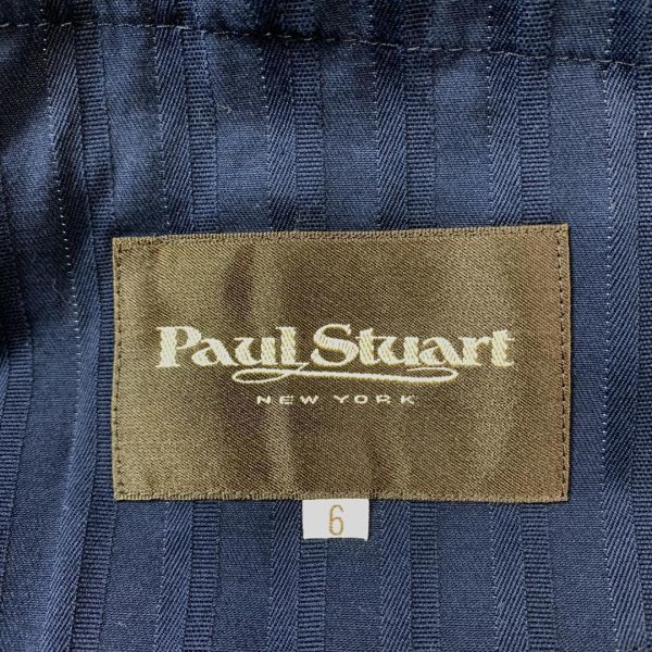 Paul Stuart ポールスチュアート ジャケット ネイビー ストライプ 紺色 7分袖 コットン ポリウレタン 6 B1293_画像5