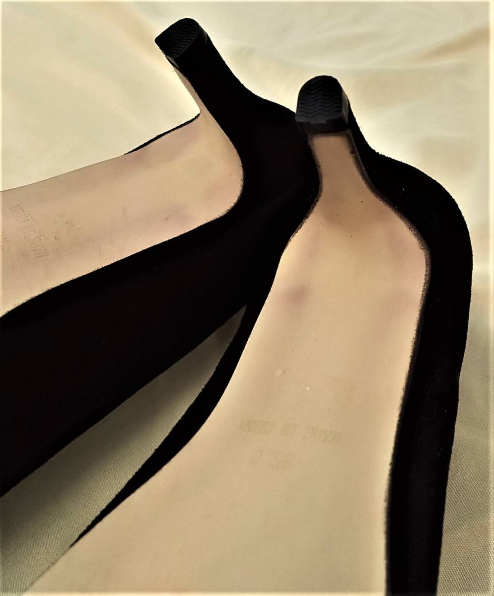 Newlyme( новый Lee mi-)| замша способ туфли-лодочки | черный |25cm| женский |01