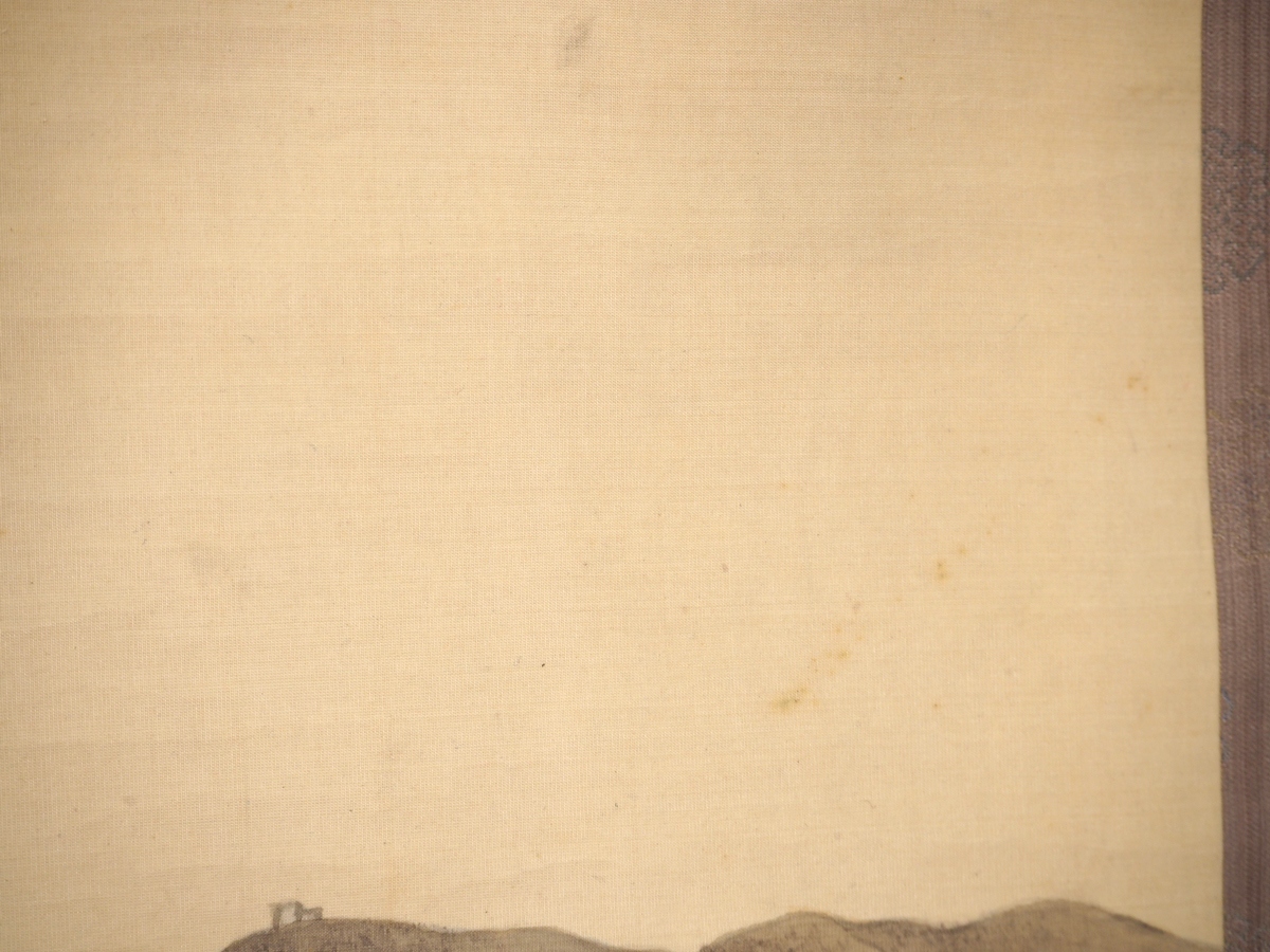 [ genuine work ][. deer .][. mountain south manner ] 7812.. hanging scroll Japanese picture lake . landscape painting . box silk book@ scenery map Kumamoto . height . wide lake width mountain large . Zaimei 