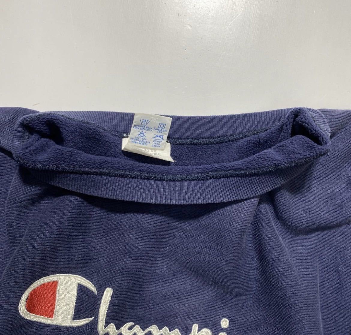 【L】90s Champion Reverse Weave Logo Sweat 90年代 チャンピオン リバースウィーブ スウェット クルーネック USA製 刺繍タグ R1643_画像4