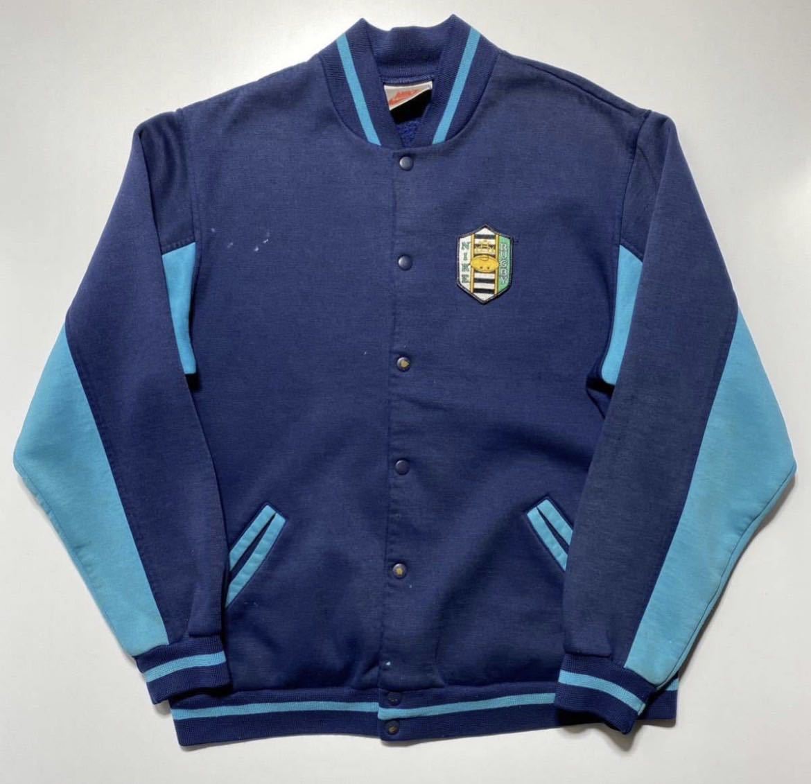 【L】90s Vintage NIKE RUGBY UNION Snap Varsity Jacket 90年代 ヴィンテージ ナイキ ラグビー スナップ バーシティージャケット R2087