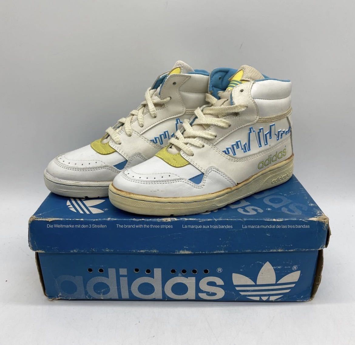 【3】1980s Vintage adidas CITY LINE HI WHITE 1980年代 ヴィンテージ アディダス シティー ライン ハイカット キッズ ホワイト 2794