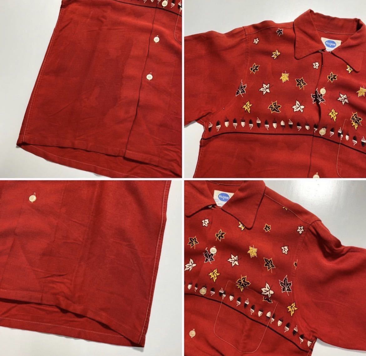 【M】50s 60s Vintage PILGRIM L/S Rayon Shirt 50年代 60年代 ヴィンテージ ピルグリム 長袖 レーヨン シャツ 長袖シャツ USA製 R2_画像6