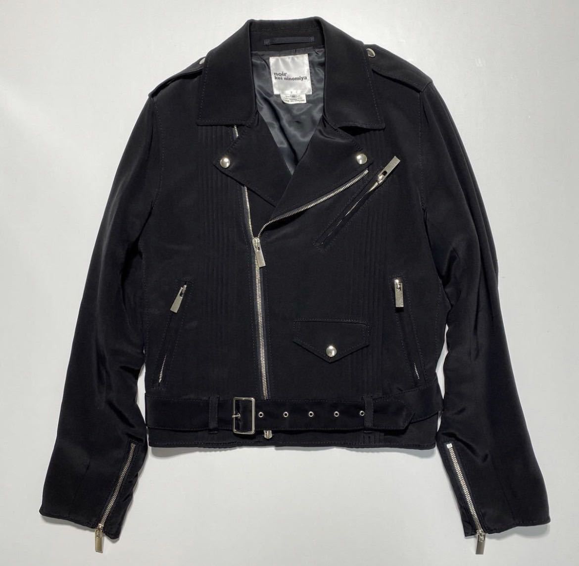 [M]COMME des GARONS noir key ninomiya Silk Biker Jacket Comme des Garcons nowa-ru Kei ni блохи ya шелк Biker жакет R22