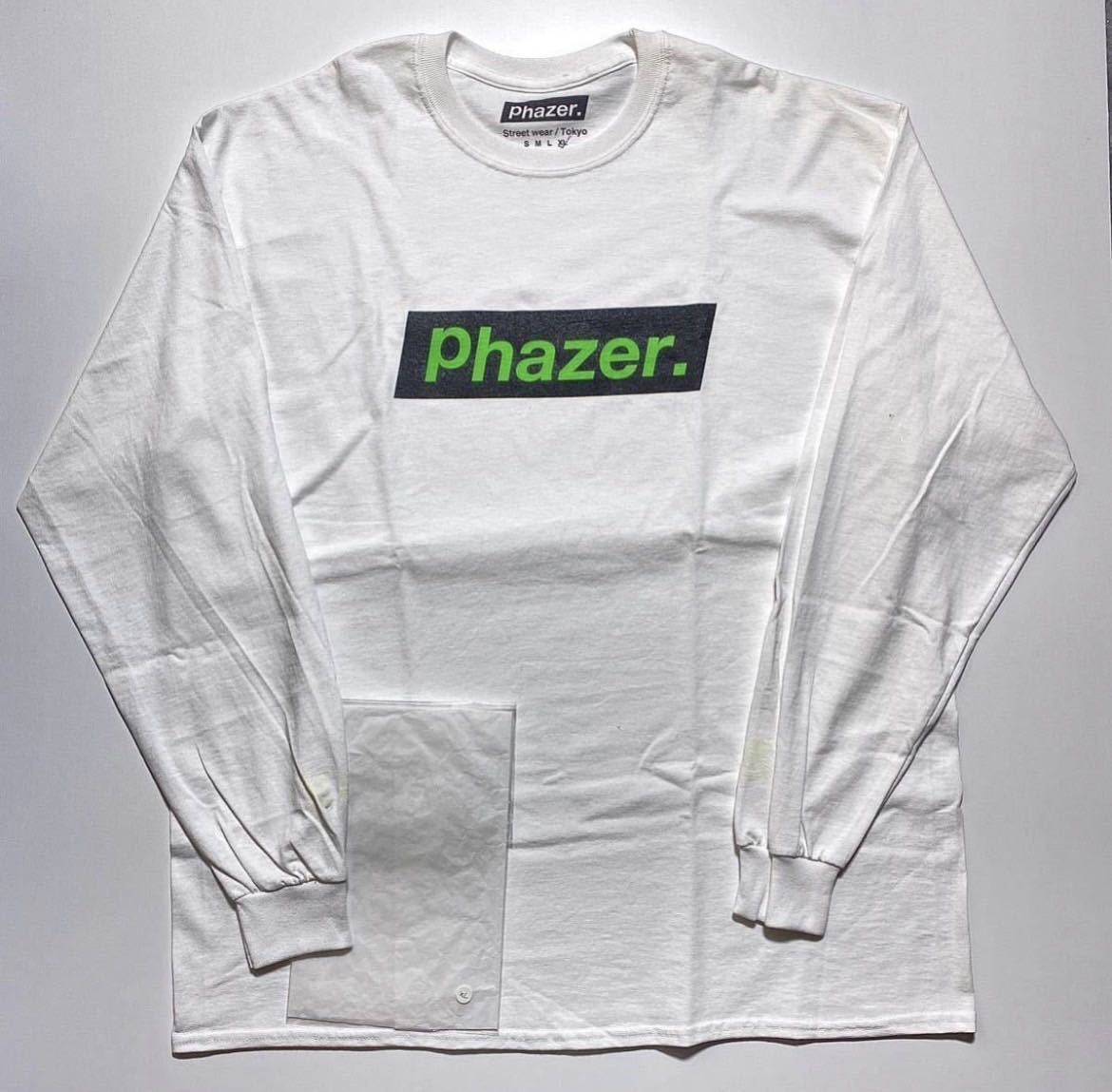 【XL】新品 Phazer Tokyo Box Logo L/S Tee White フェイザー トウキョウ 東京 ボックス ロゴ ロングスリーブ Tシャツ ロンT ホワイトR1715
