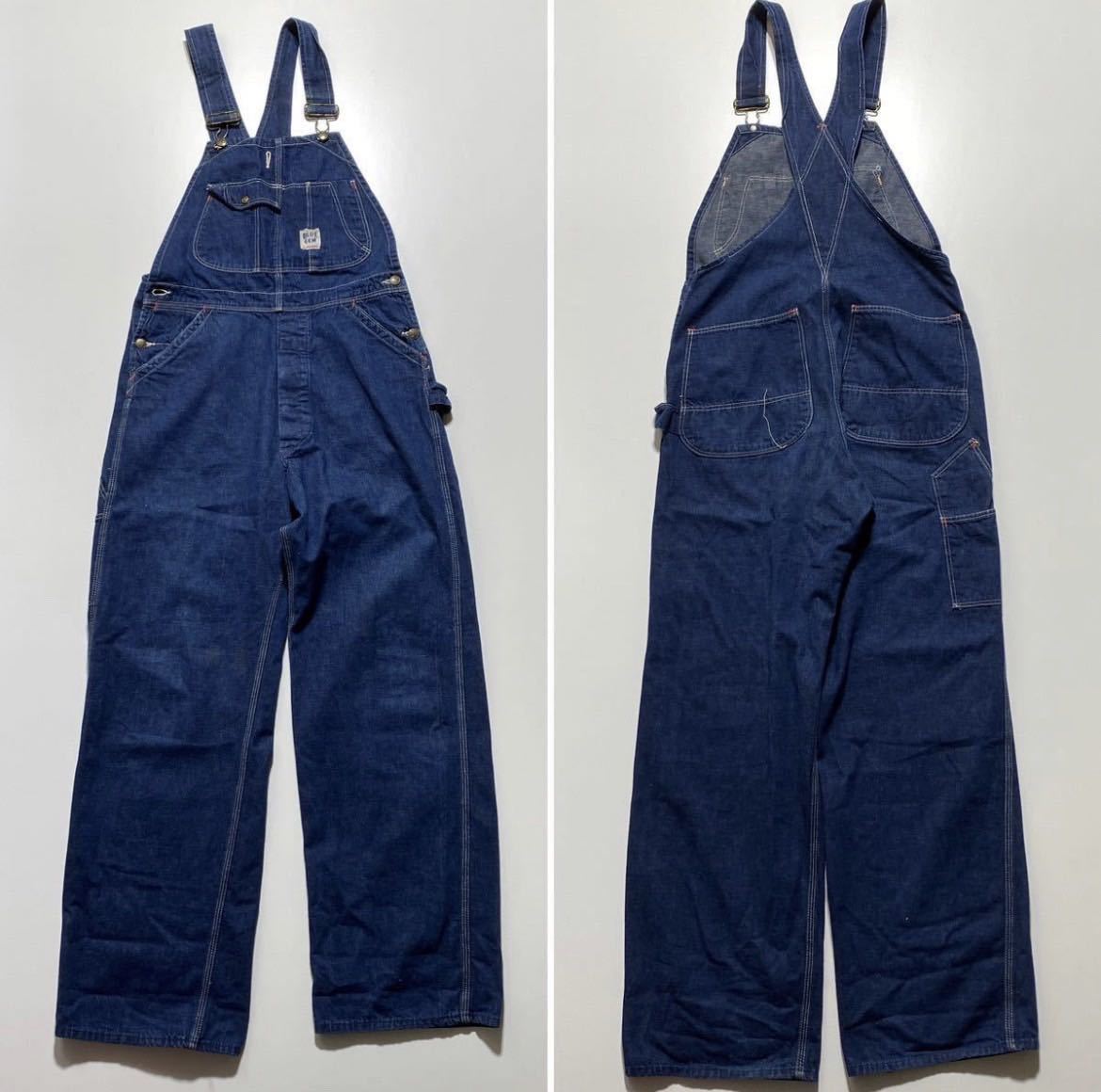 1950s Vintage BLUE GEM Denim Overalls 1950 period Vintage blue jam Denim overall R2025