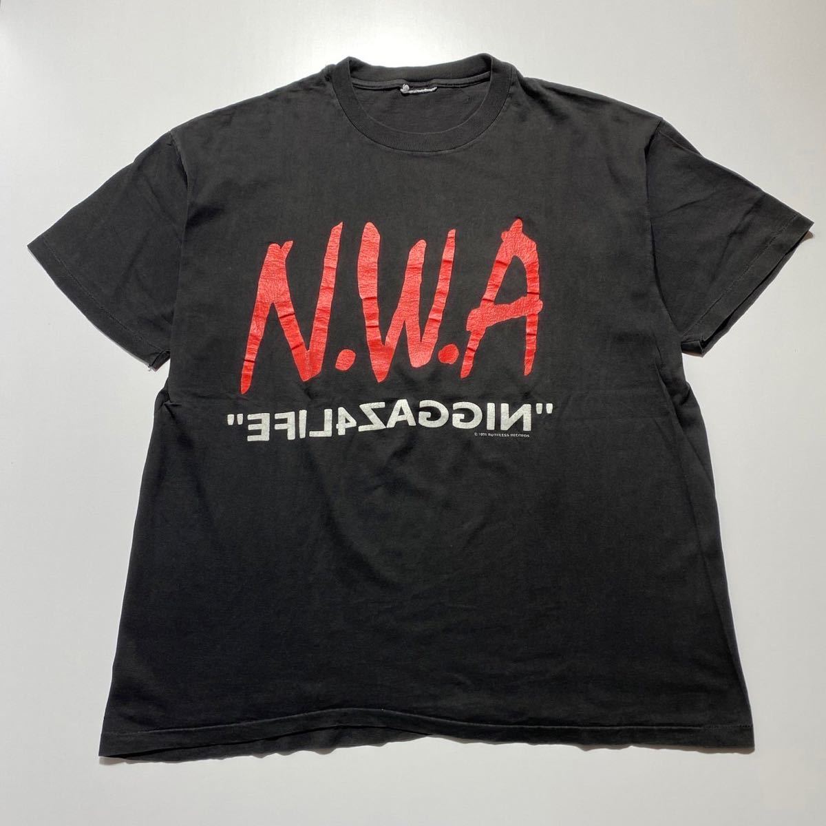 1990s Vintage NIGGAZ4LIFE N.W.A S/S TEE 1990年代 ヴィンテージ ニガズ4ライフ ラップT 半袖Tシャツ G1837