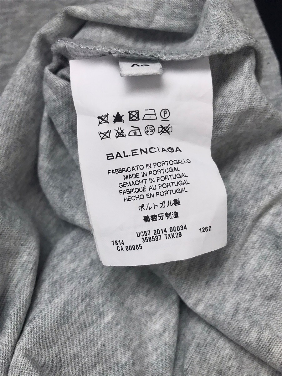 美品 BALENCIAGA バレンシアガ 半袖Tシャツ グレー サイズXS 返品可能 送料無料_画像4