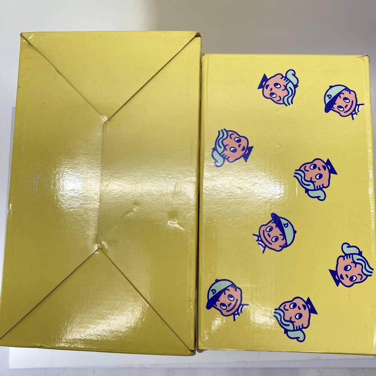  Mister Donut бумага коробка выдвижной ящик бардачок желтый цвет желтый . рисовое поле . retro pop Novelty подлинная вещь текущее состояние товар 0205