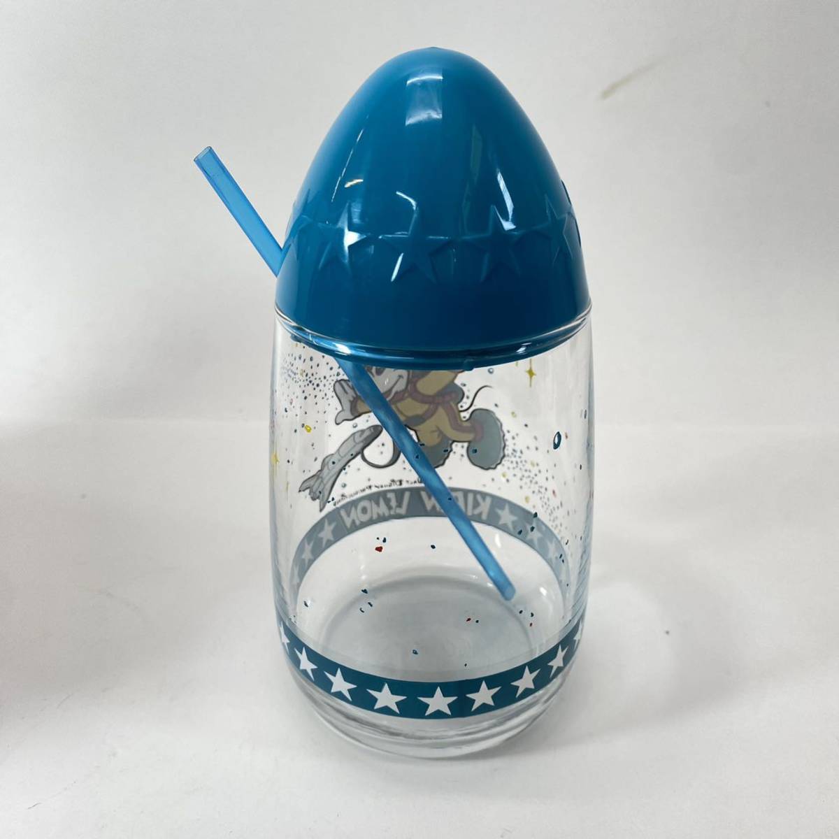 KIRIN LEMON жираф лимон Disney Space стакан Mickey Novelty соломинка с ящиком Space Age подлинная вещь не использовался текущее состояние товар 0305