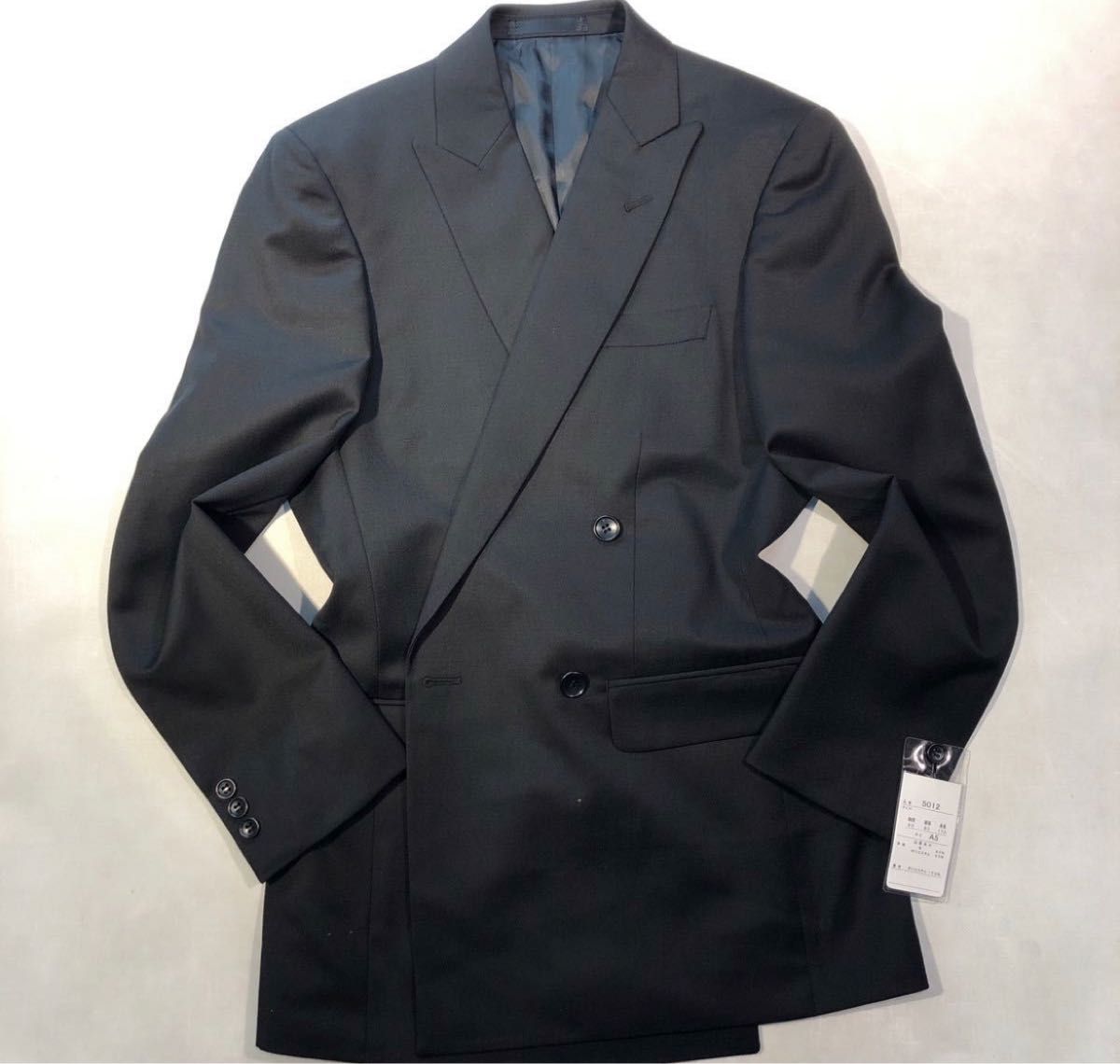 新品【サイズA6 L ダブルの礼服】4Bダブルスーツ ブラックフォーマル
