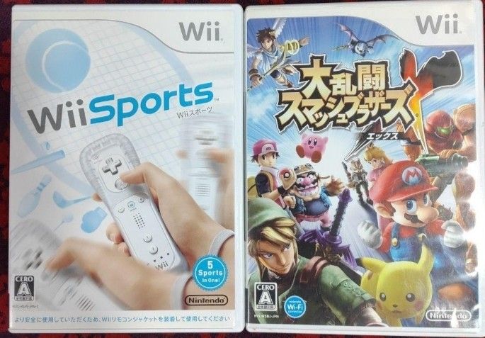 wiiソフト大乱闘スマッシュブラザーズ+X Wiiスポーツ 動作確認済み 送料無料