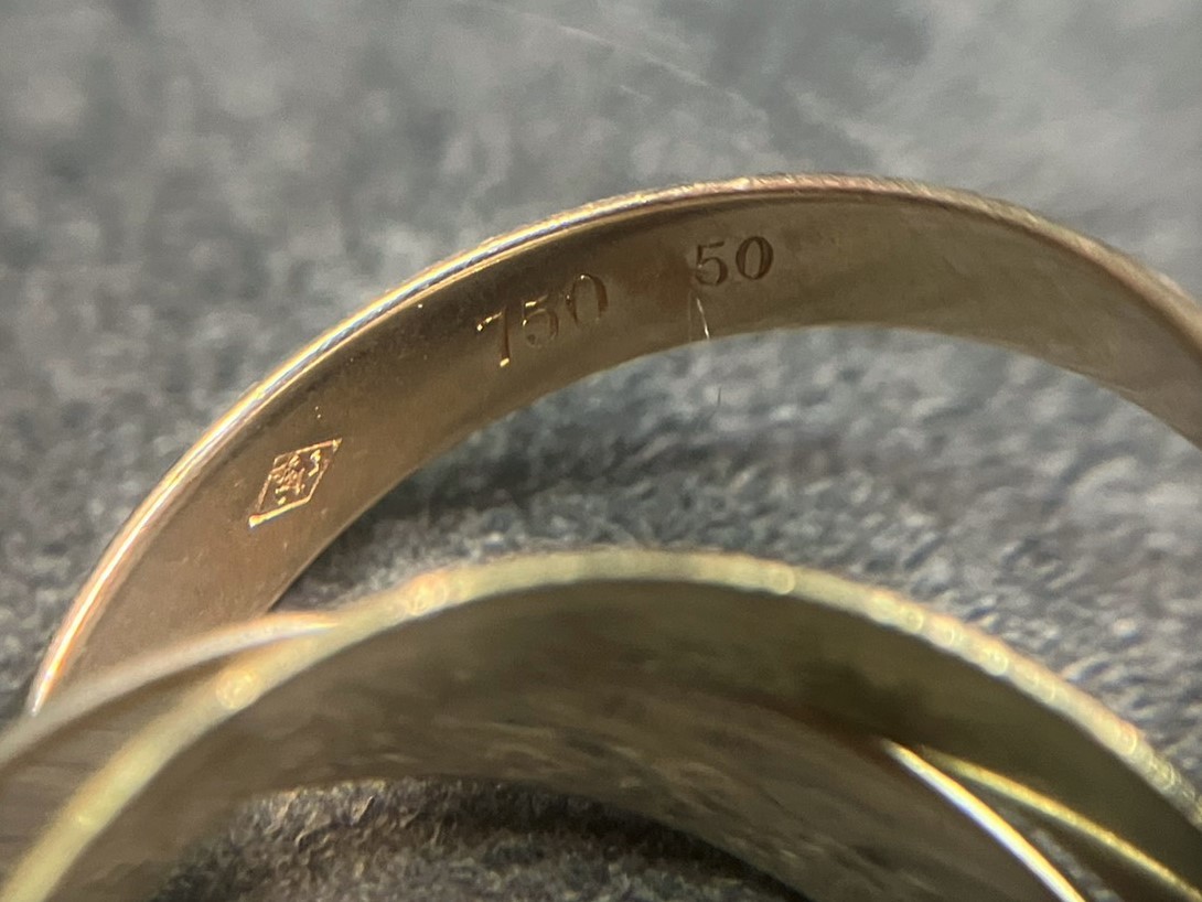 0519o U1713】 Cartier カルティエ トリニティリング 3連 750 K18 6.5