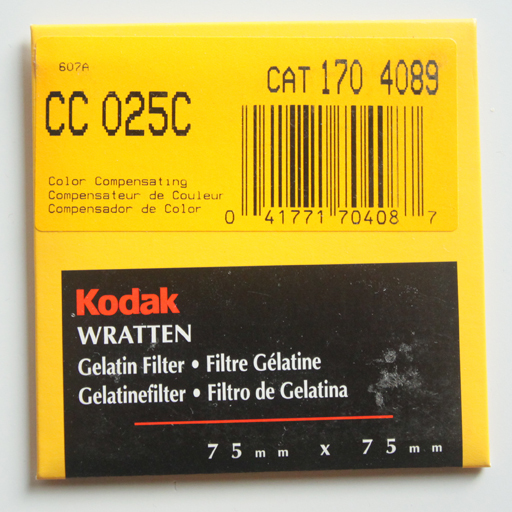 ★ Kodak コダック ゼラチンフィルター CC025C 75mm x 75mm ★_画像1