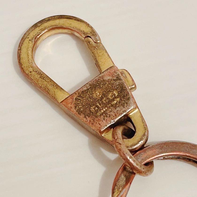 [ rare ] GUCCI Gucci gold tiger keyring Gold Tiger key ring Italy made box attaching regular goods W3cm×H3cm total length 11.5cm