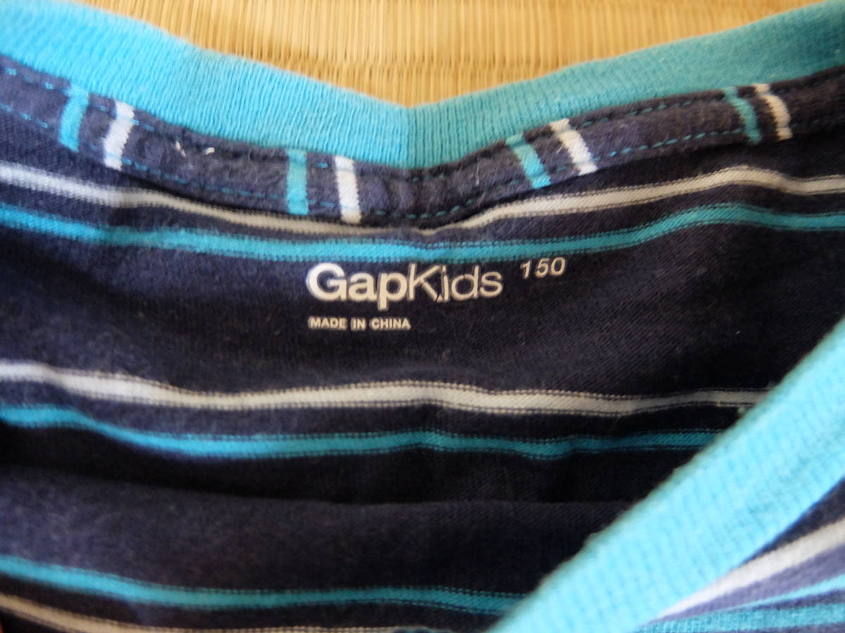 GapKids for boy navy blue & light blue * white. border T-shirt 150 size 