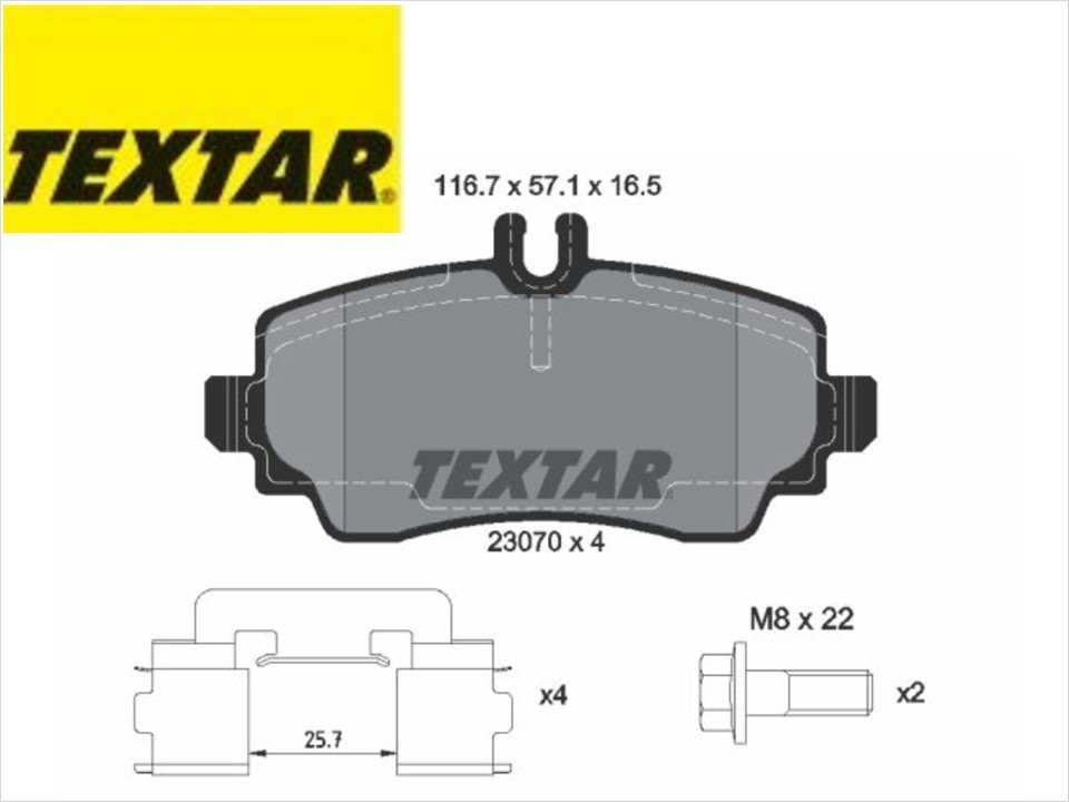 TEXTAR 新品 ベンツ Aクラス W168 A190 フロント ブレーキパッド 1684201120 1684200820 1684200720 1684201420 1684200120 1684201320_画像1