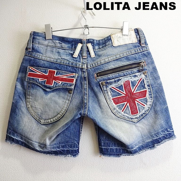 Оперативное решение ★ Без стоимости доставки ★ Lolly Tadians Denim короткие штаны W77CM Юнион Джек Шорты Акирао Лолита Джинсы F894